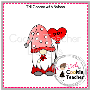 Tall Gnome with Heart Balloon
