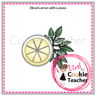 Sliced Lemon with Leaves