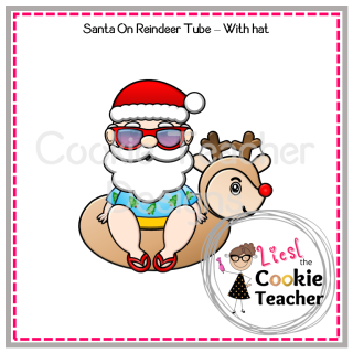 Santa On Reindeer Pool Float - With Hat