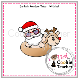 Santa in Reindeer Pool Float - With Hat